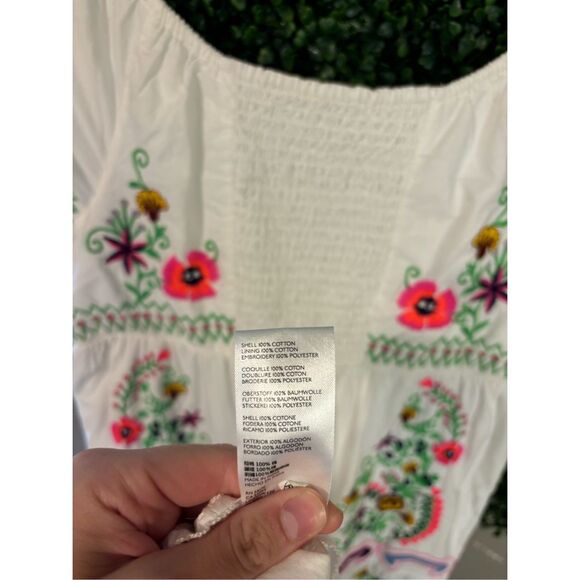 Anthropologie White Floral Embroidered Off-the-Shoulder Maxi Dress - Picture 6 of 6